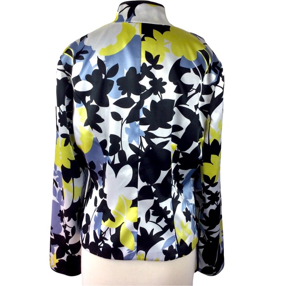 J.R. Nites Evening Jacket, Blue/Yellow/Black Floral, 10 - Picture 2 of 5
